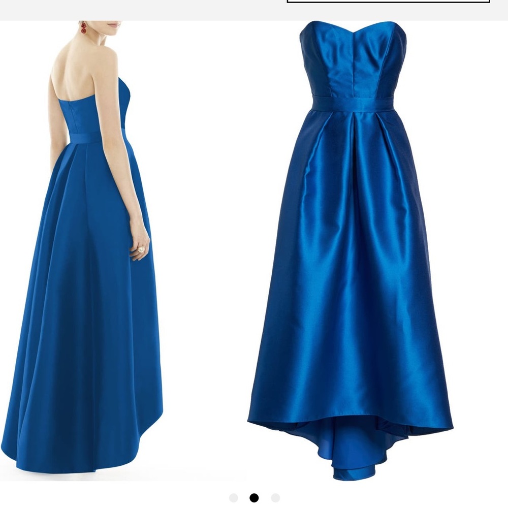 Alfred Sung Ball Gown Royal Blue Asymmetrical Hemline